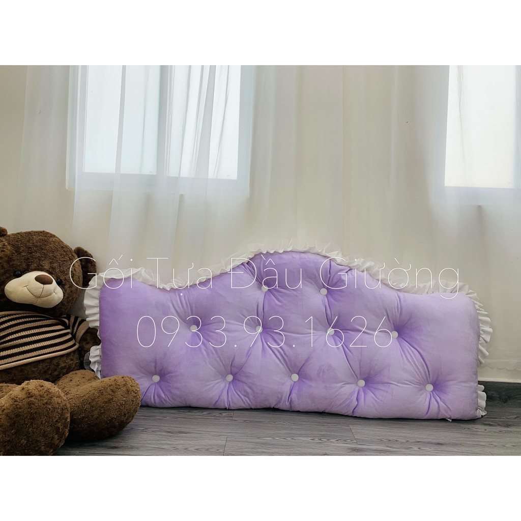 Tựa Đầu Giuờng Trang Trí Phòng Ngủ - Mẫu Hoàng Gia - Màu Tím - Size 80x1m6