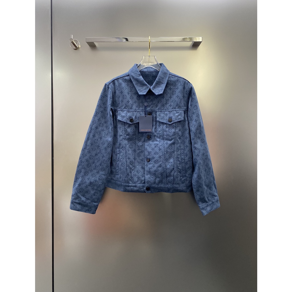 Áo khoác denim jacquard nữ thời trang cao cấp Louis Vuitton LV