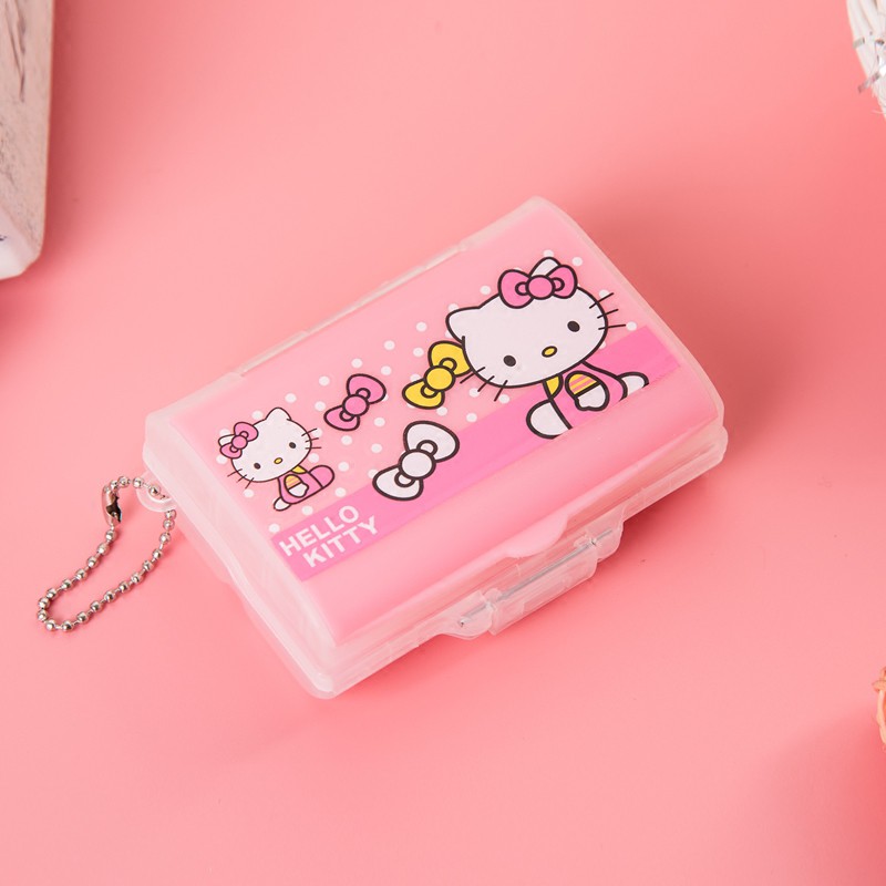 Hộp đựng thuốc mini nhiều ngăn họa tiết Hello Kitty đáng yêu tiện lợi mang đi du lịch