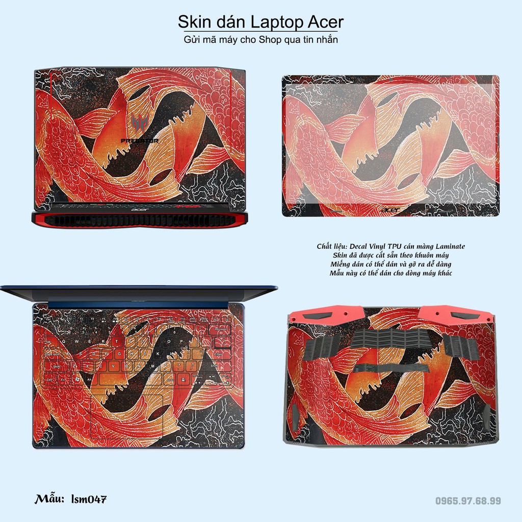 Skin dán Laptop Acer in hình Song Ngư (Pisces) - lsm047 (inbox mã máy cho Shop)