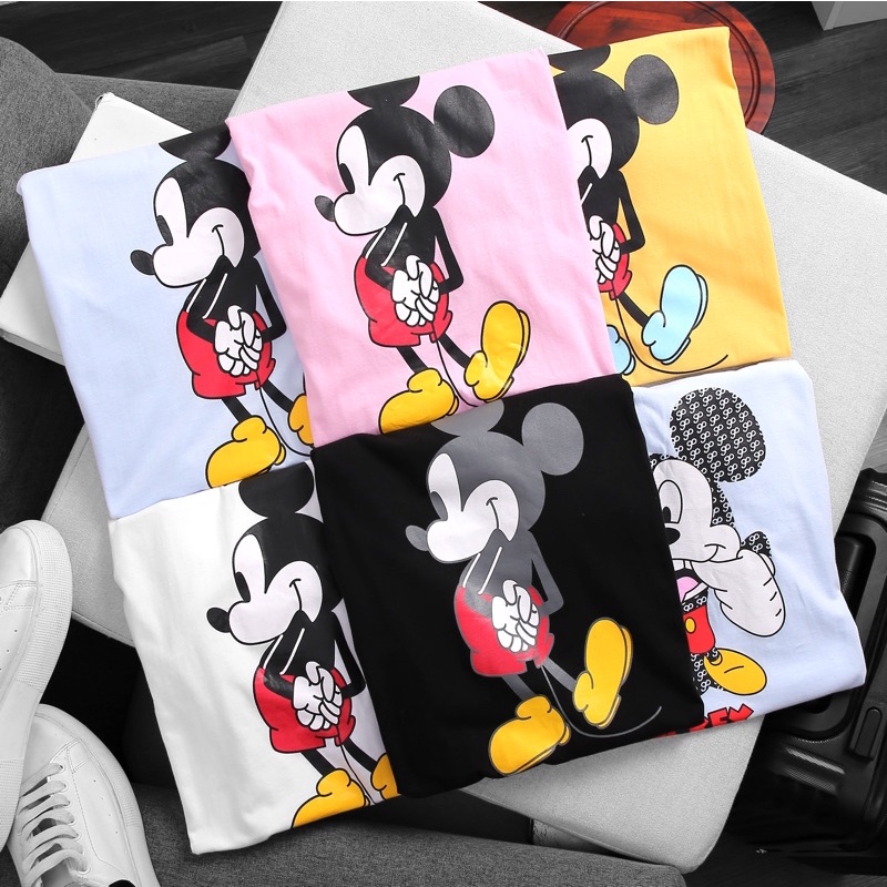 Áo Thun Hình Mickey Freesize - Vải Thun 100% Cotton - Hình In Rõ Nét - Mát, Co Giãn Tốt