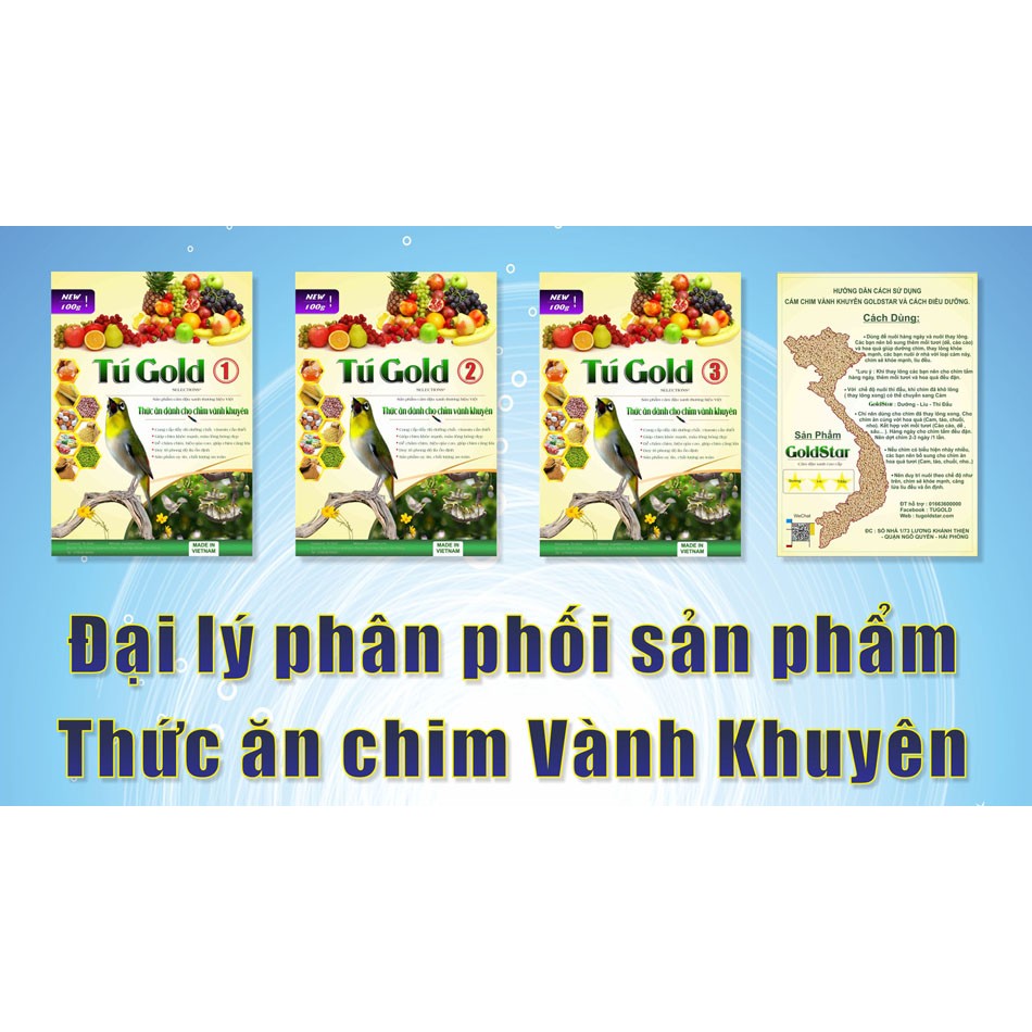 Combo 3 cám chim vành khuyên Gold Star - Líu gói 200gram