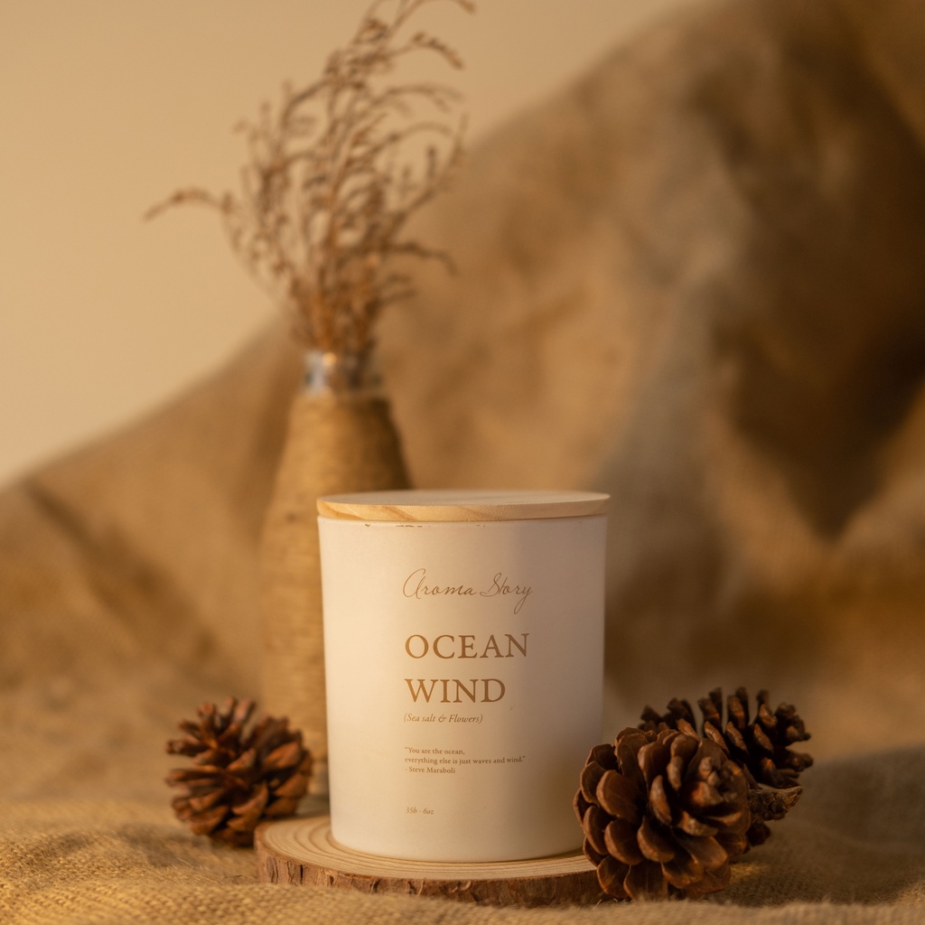 Nến thơm tự nhiên Aroma Story hương biển Ocean Wind size 200g