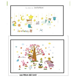 decal dán tường combo vườn thú