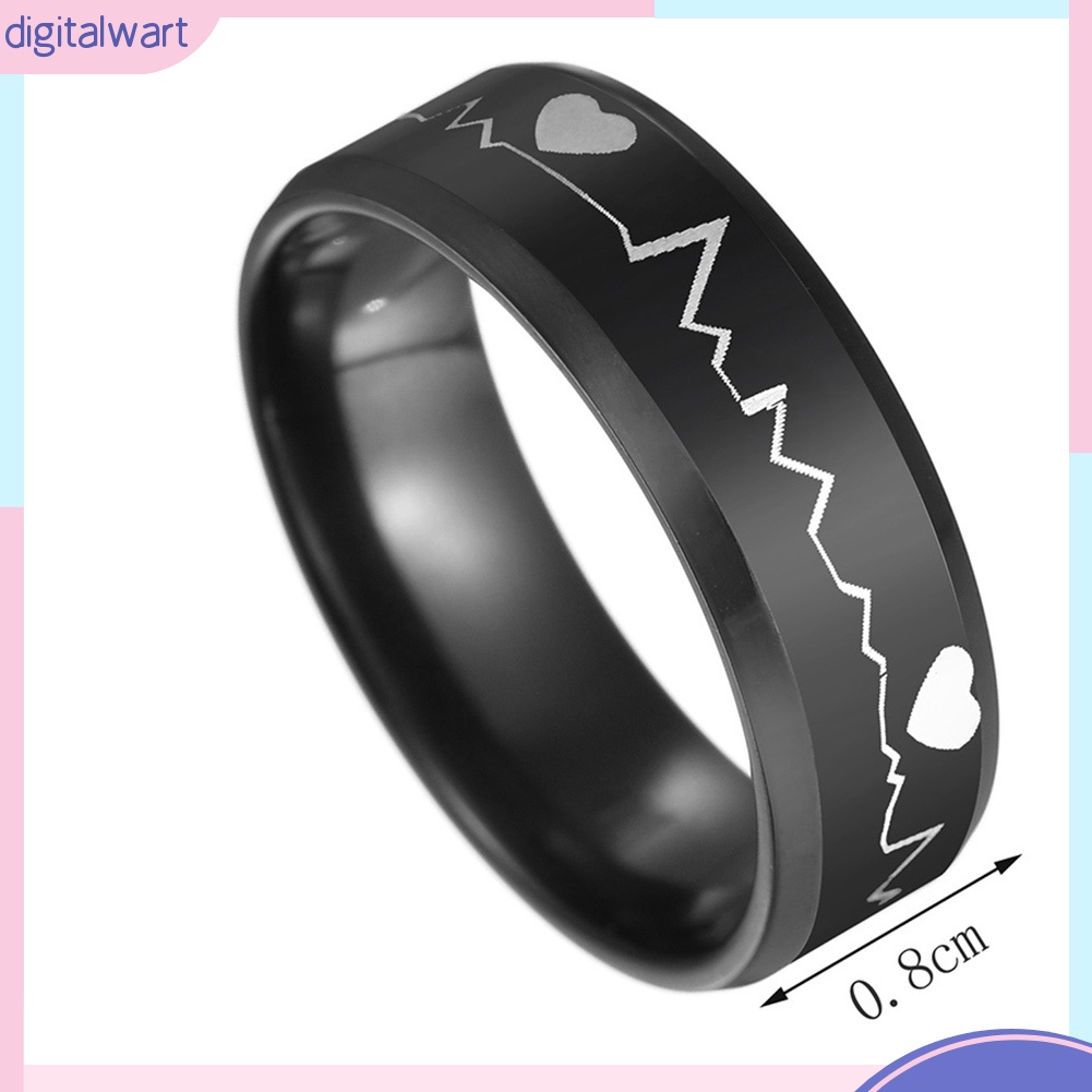 Nhẫn nam hình nhịp tim ECG kiểu dáng thời trang