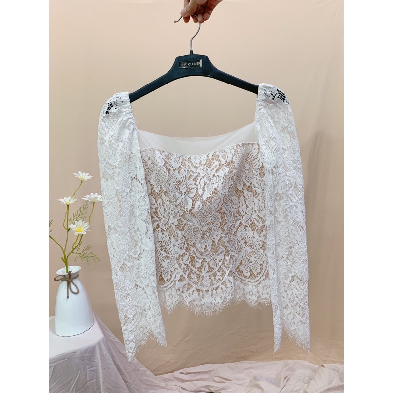 Áo ren dài tay hai lớp hàng thiết kế m75 | BigBuy360 - bigbuy360.vn