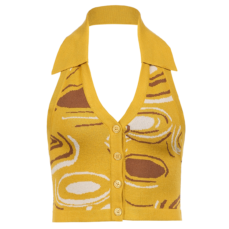 Áo Lửng Hai Dây In Họa Tiết Trẻ Trung Quyến Rũ Dành Cho Nữ