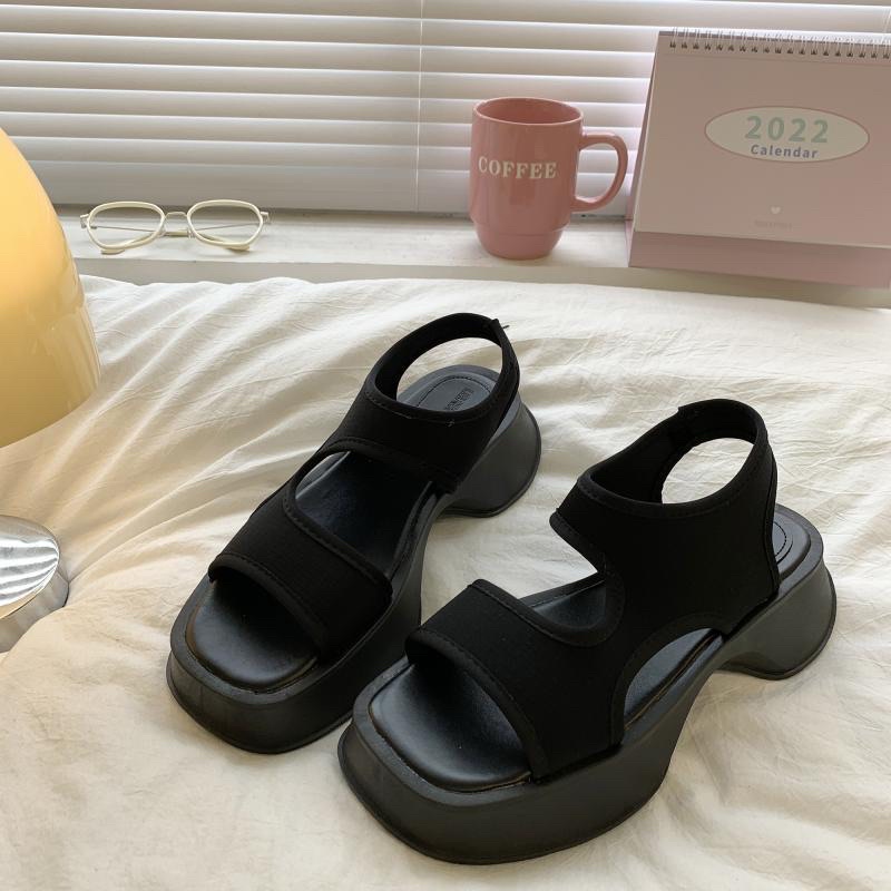 (CÓ SẴN ĐEN) Dép sandals nữ cut out độc lạ đế cao 5cm chiến binh phong cách cool ngầu