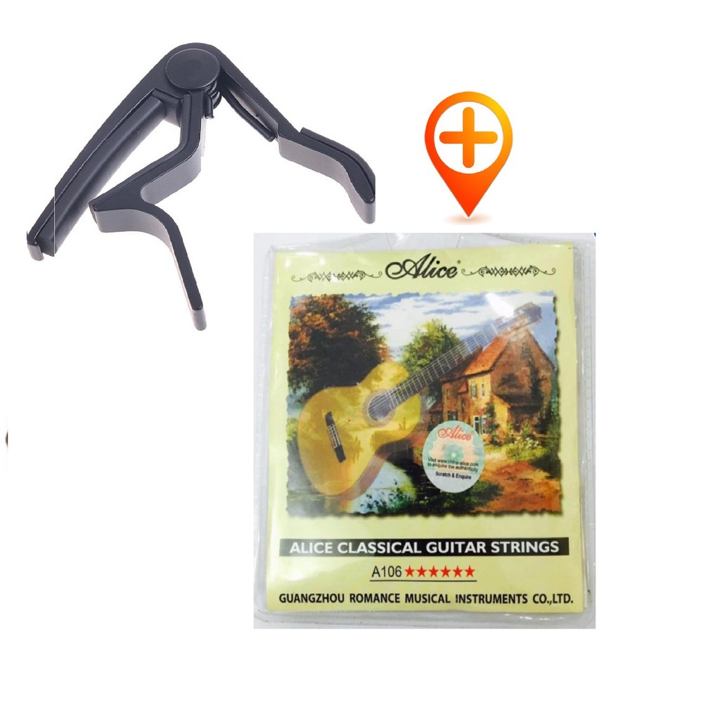 Combo CAPO kẹp đàn guitar + dây đàn guitar Classic A106