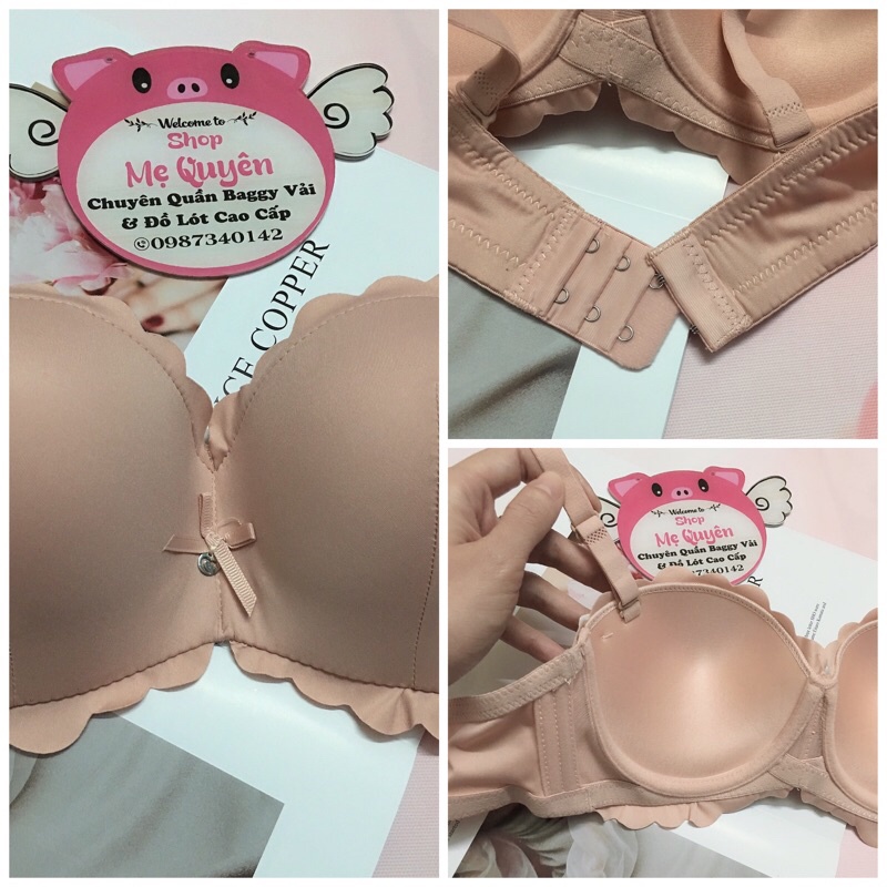 Áo lót nữ quả ngang cách điệu, hàng có gọng chất liệu trơn mát không lộ viền, nâng ngực căng tròn