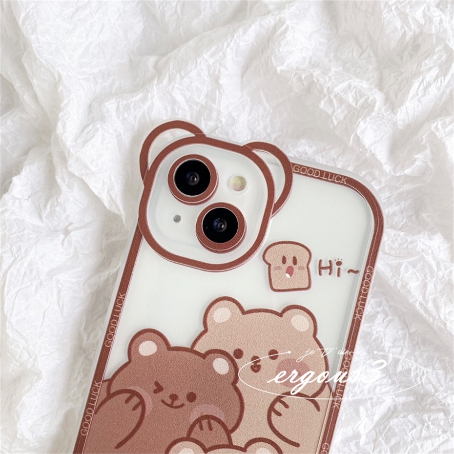 Ốp Điện Thoại Mềm Họa Tiết Gấu / Thỏ Đáng Yêu Cho iPhone 14 13 12 11 Pro Max SE2020 X XR Xs Max 7 8 6 6s Plus