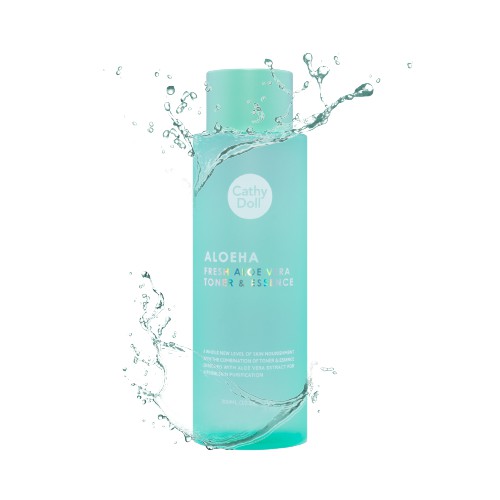 NƯỚC HOA HỒNG KẾT HỢP TINH CHẤT DƯỠNG DA 2IN1 FRESH ALOE VERA TONER &amp; ESSENCE ALOEHA CATHY DOLL 300ML CHÍNH HÃNG - 7536