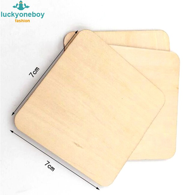 Miếng gỗ vuông tròn 5 inch làm đồ thủ công