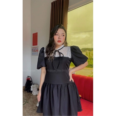 ( 50-95kg ) FAIRY DRESS VÁY CỔ REN BIGSIZE KÈM ẢNH THẬT