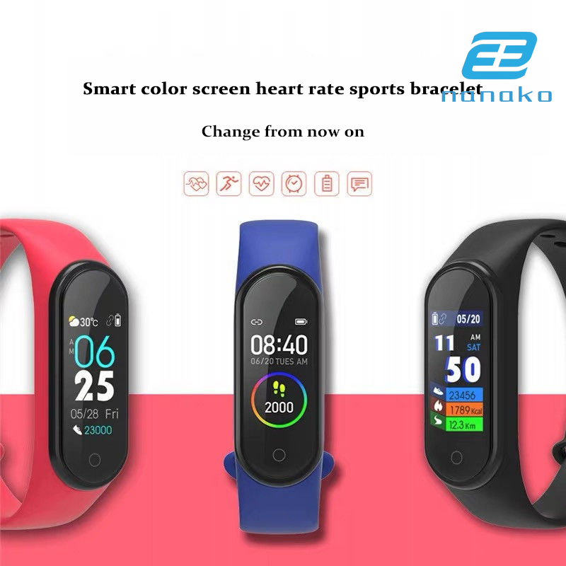 Đồng Hồ Thông Minh M4 Mi Band 4 / M 4 Hỗ Trợ Theo Dõi Sức Khỏe Kèm Phụ Kiện