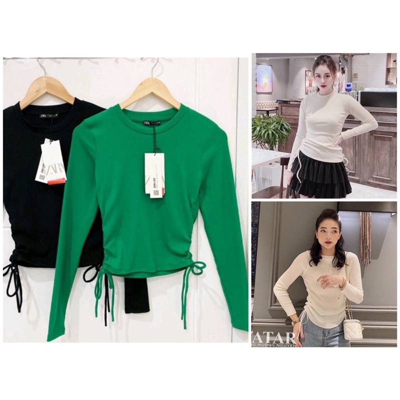 (ZARA chính hãng) Áo ZARA body len tăm rút eo vợt sale