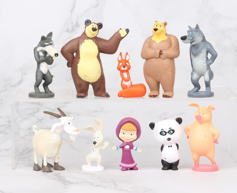 Set 10 Mô Hình Búp Bê Masha Và The Bear Dễ Thương