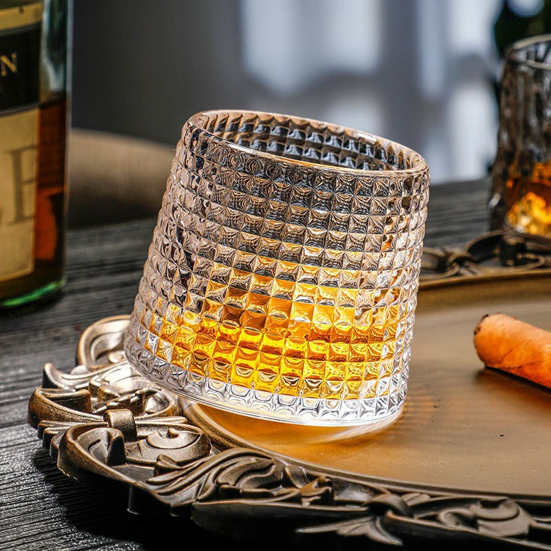 Bộ 6 Cốc thủy tinh trong suốt đế xoay (đế lồi) phong cách bắc âu dung tích 170ml, thủy tinh đẹp trong veo, sáng bóng