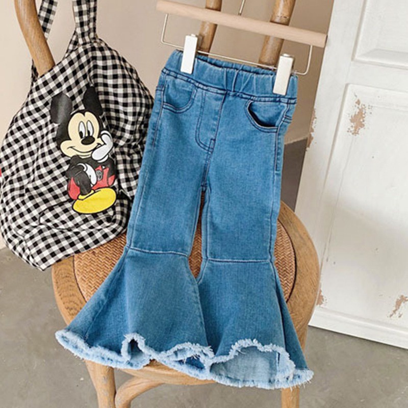 Quần Jean Dài Co Giãn Tốt Màu Sắc Trơn Thời Trang Hàn Quốc Se7En Cho Bé Gái