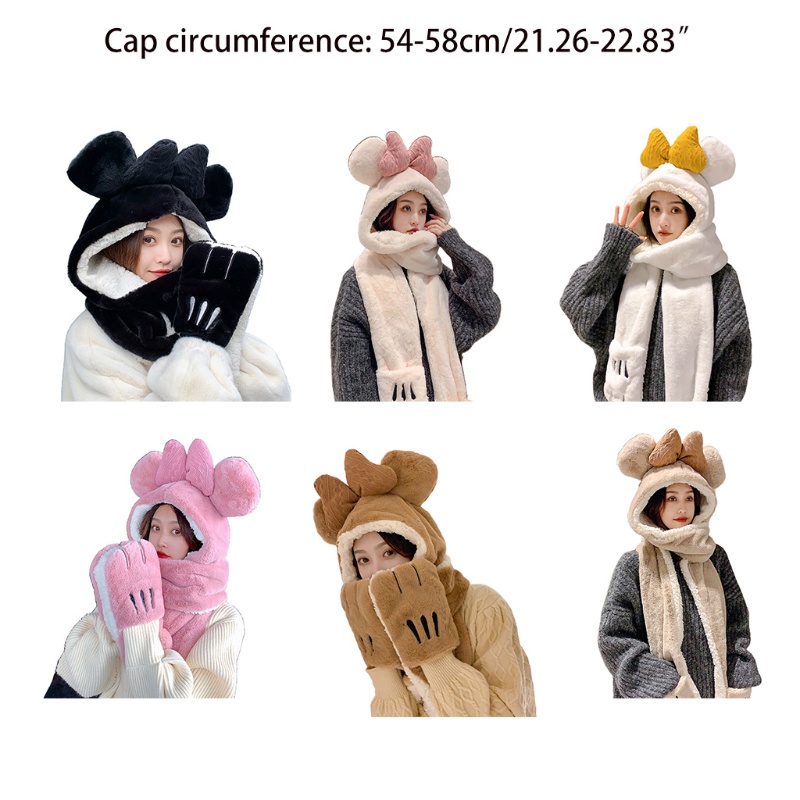 Khăn Choàng Chống Gió Có Mũ Trùm Dùng Hóa Trang Chú Chuột