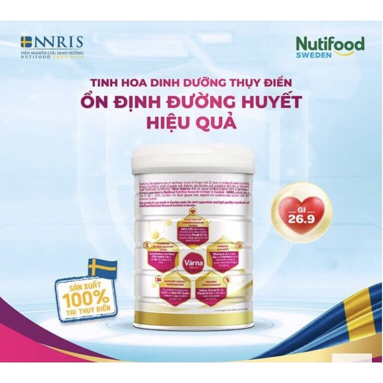 Sữa Bột Nutifood Varna Diabetes 850G bổ sung dinh dưỡng giành riêng cho người bị tiểu đường.