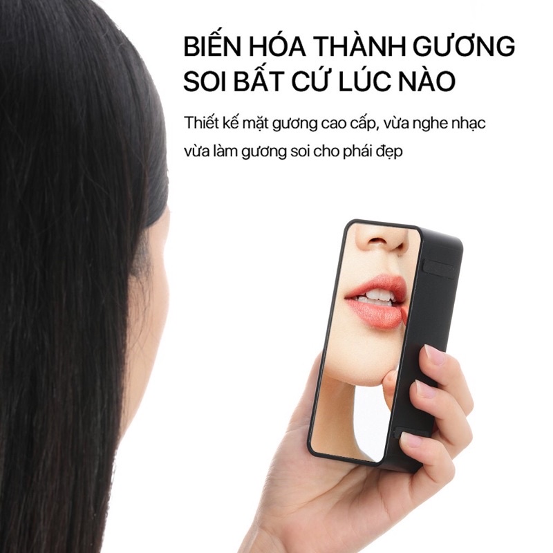 LOA BLUETOOTH ĐA CHỨC NĂNG NGHE NHẠC KIÊM ĐÀI FM CÓ KHE CẮM THẺ NHỚ,LOA MẶT GƯƠNG SOI BASS KHOẺ GIÁ TỐT