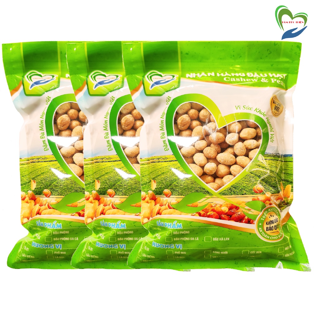 Combo 1,5 KG Đậu Phộng Da Cá Cốt Dừa Tâm Đức Thiện 3 Túi x 500GR