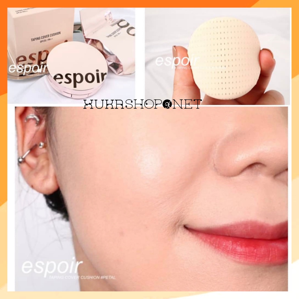 [Chính hãng] Phấn nước che khuyết điểm Espoir Taping Cover Cushion SPF25/PA++ kiềm dầu, lâu trôi (26 gr)