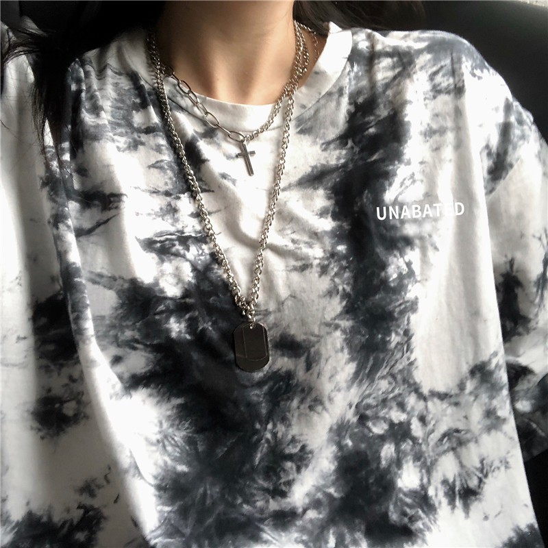 Áo thun ngắn tay size lớn họa tiết nhuộm màu sành điệu | BigBuy360 - bigbuy360.vn