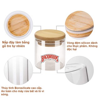 Hộp đựng thảo mộc kín khí bảo quản thảo mộc gỗ tre tự nhiên backwoods