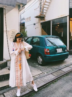 Váy trắng boho dáng suông (CÓ THỂ ORDER)