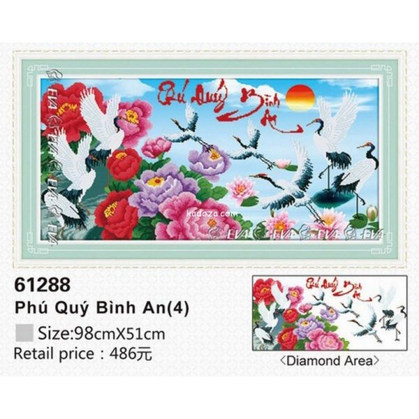 Tranh Đính Đá ABC 3D Phú Quý Bình An 61288 (KHÁCH TỰ ĐÍNH) KT:98X51CM