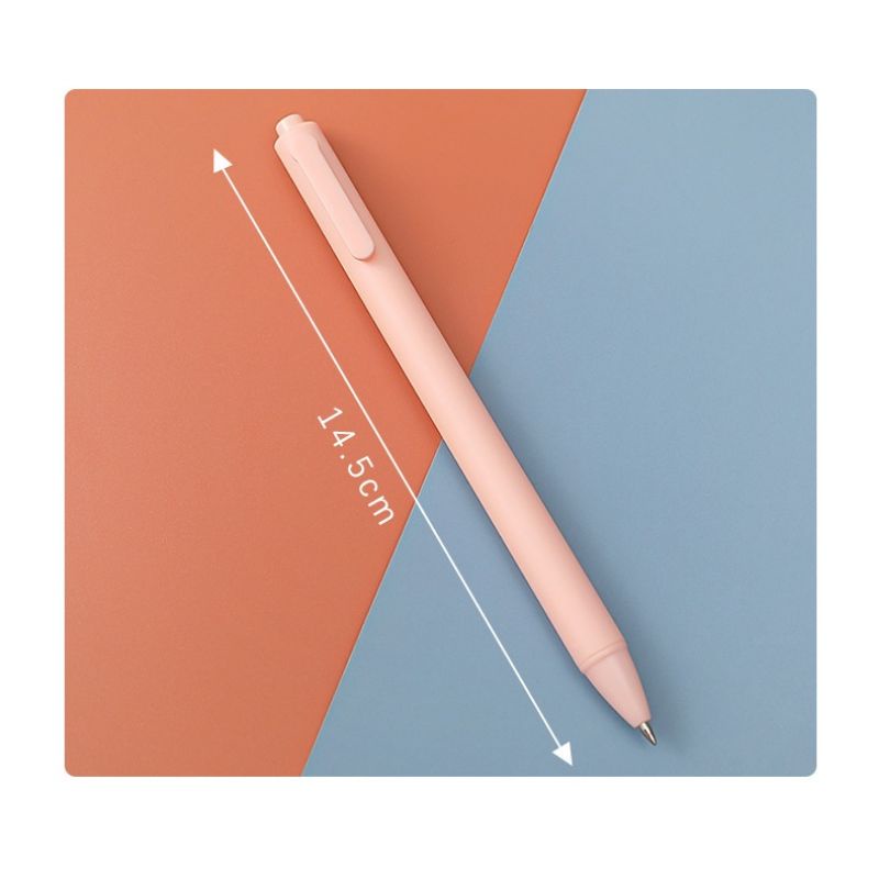 Bút gel mực đen ngòi 0,5mm vỏ pastel retro nhám