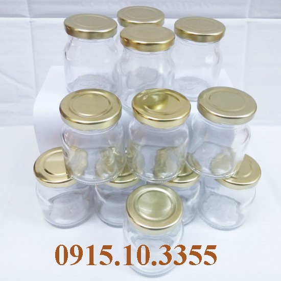 COMBO 10 hũ thủy tinh làm sữa chua-nắp thiếc : 75ML -100ML