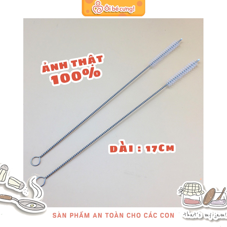 [ MUA 10 QUE CHỌN QUÀ ] Set 10 Que Cọ Rửa Ống Hút 17cm thép không rỉ que cọ rửa vệ sinh ống hút cao cấp - OIBECUNG PK.0