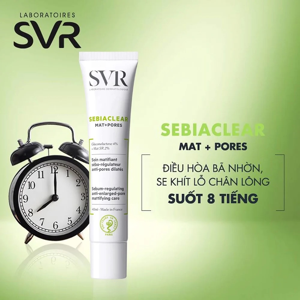 Kem Dưỡng SVR Sebiaclear Mat + Pore Kiềm Dầu Và Thu Nhỏ Lỗ Chân Lông 40ml