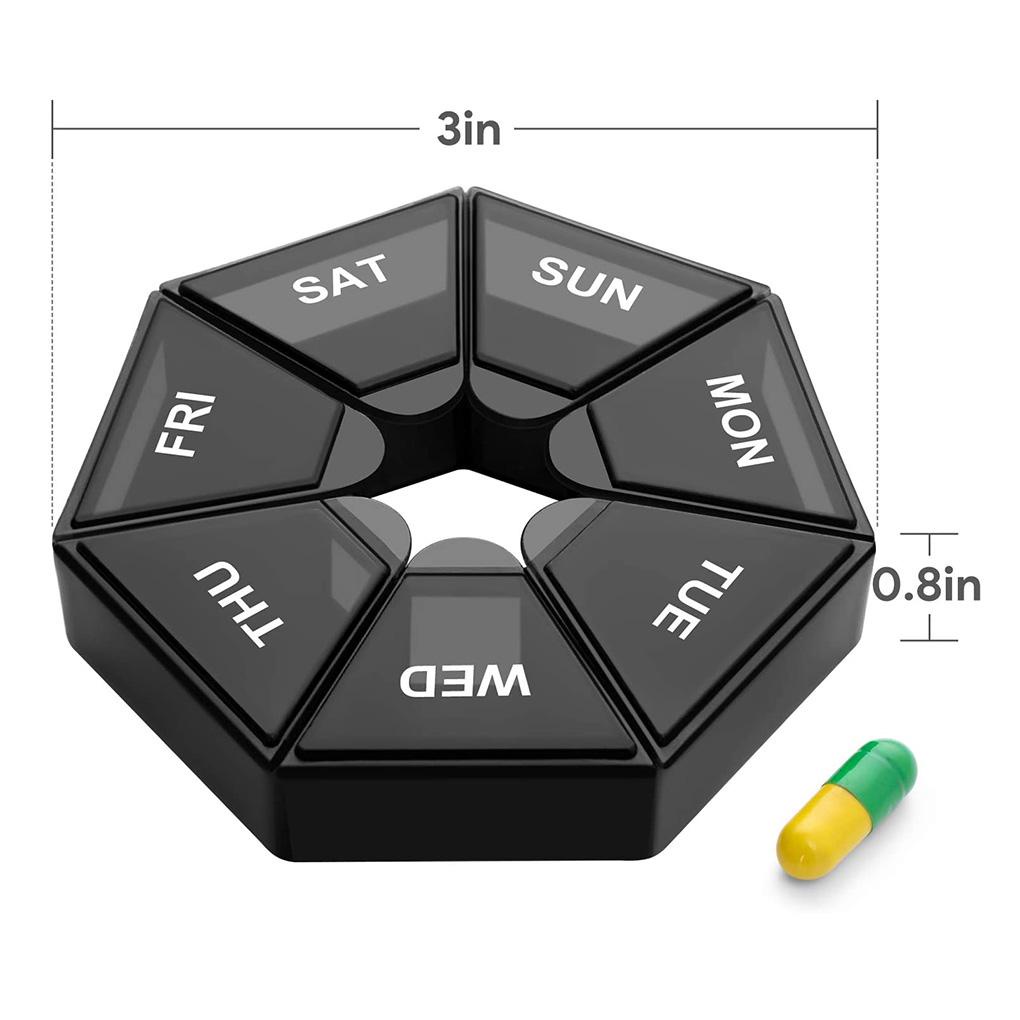 Hộp Đựng Thuốc 2 Hộp 7 Ngăn Nhỏ Gọn Tiện Dụng