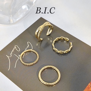Set 4 nhẫn nữ mạ vàng thời trang B.I.C Accessories R114