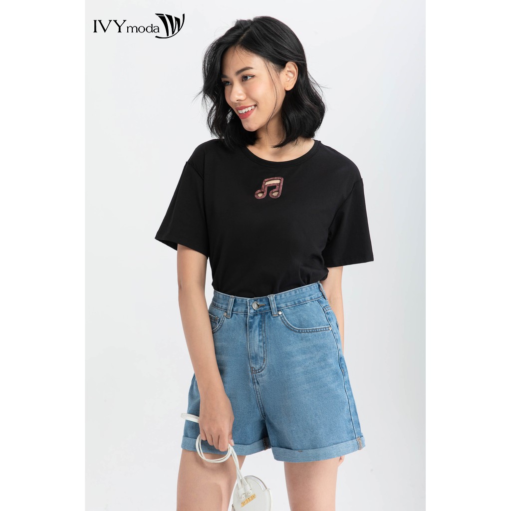 [NHẬP WABRTL5 GIẢM 10% TỐI ĐA 50K ĐH 250K ]Quần sooc bò gấu lật nữ IVY moda MS 23B7985