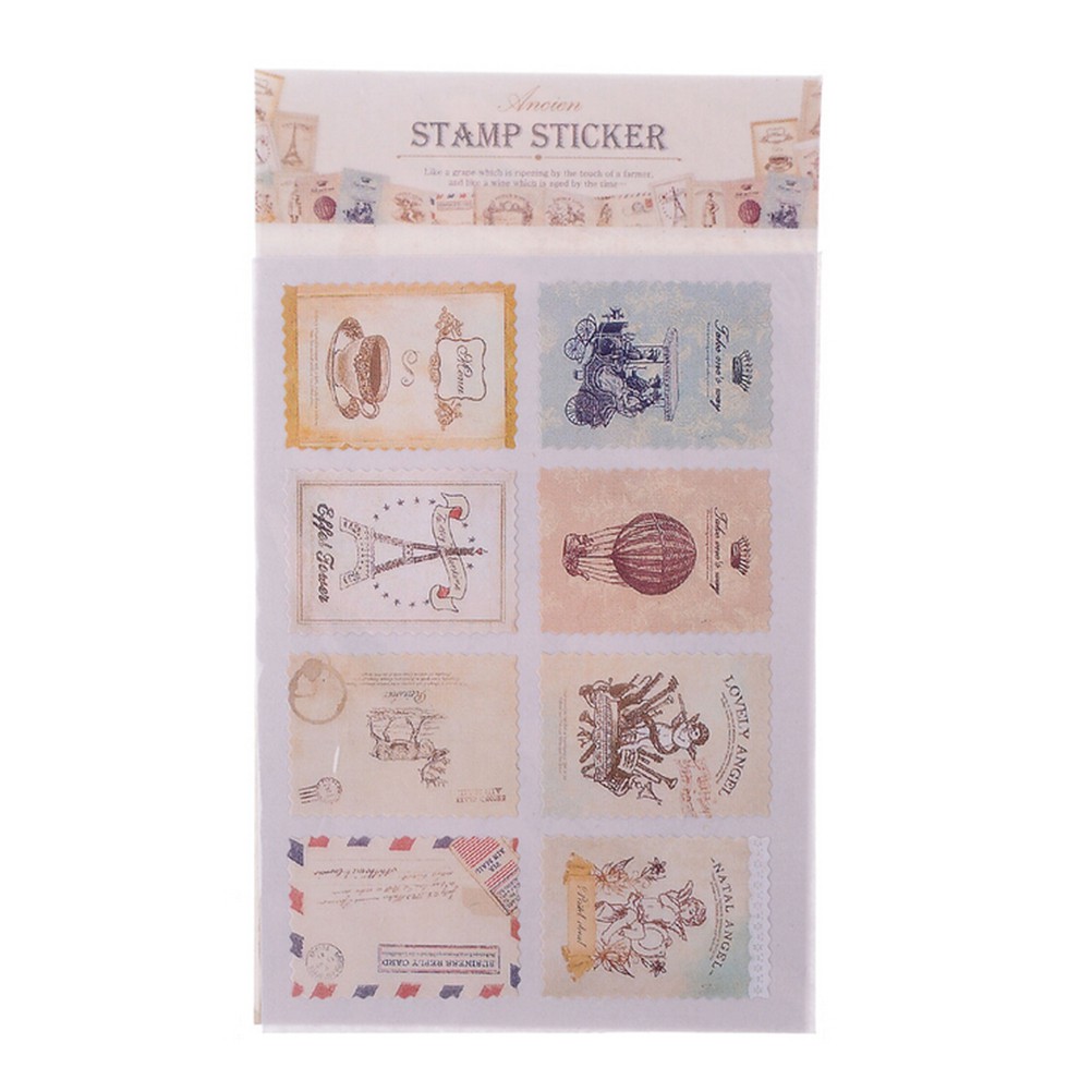 Bộ 2 Sticker Giấy Note Hình Tháp Eiffel Cổ Điển