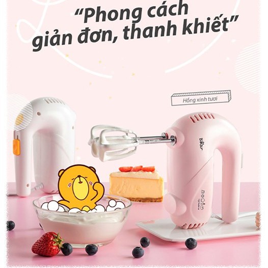 Bản Quốc Tế]Máy Đánh Trứng Trộn Bột Bear HM-B01V1_Đánh Kem Trứng_Trộn Bột Đa Năng_Công Suất Lớn_Bảo Hành 12th