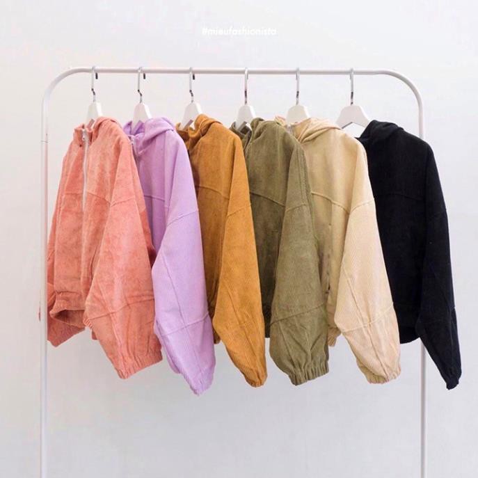Áo khoác kaki nữ đẹp nhung gân trơn nhiều màu hàng bao chất siêu hot-A767