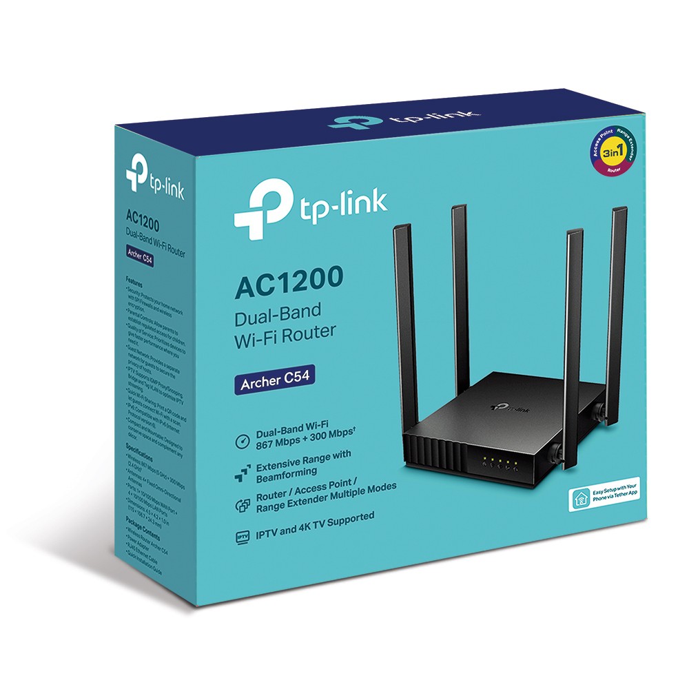 Bộ phát wifi TP-Link Archer C54 MU-MIMO Băng Tần Kép AC1200Mbps (Chính hãng)