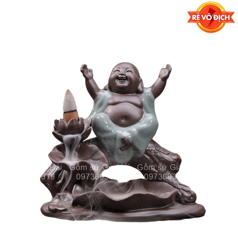 Thác khói trầm hương Di lặc tự tại ( Tặng 5 nụ trầm)
