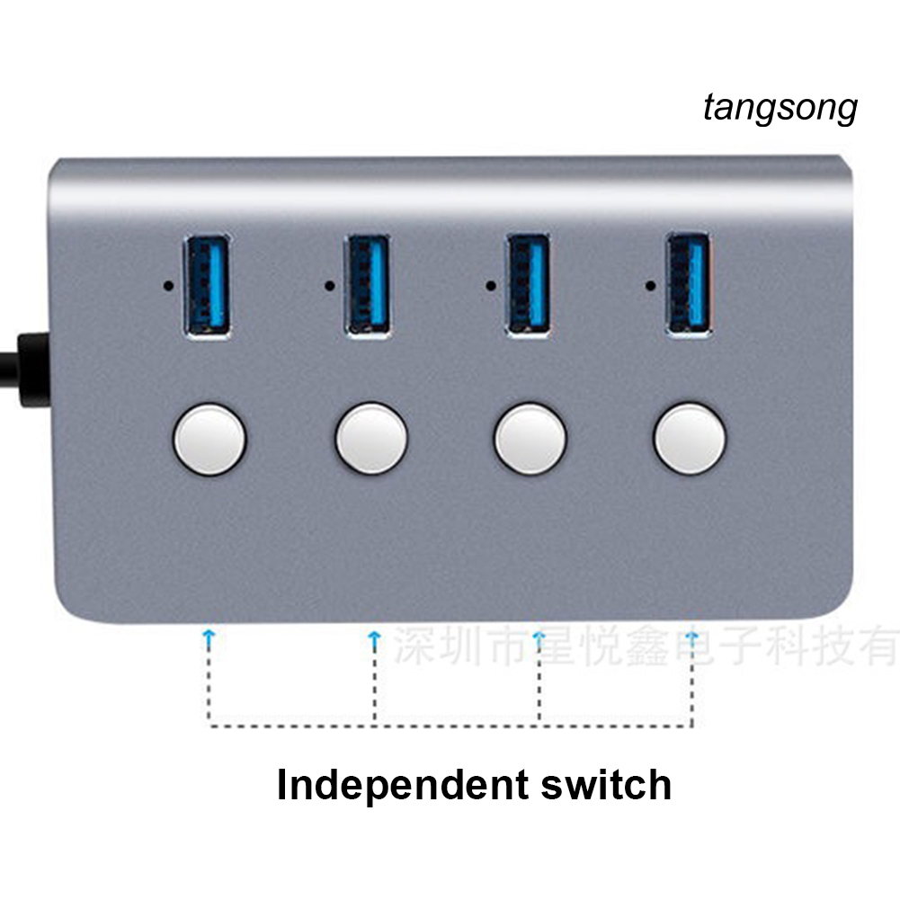 Đầu Chia 4 Cổng Usb 3.0 Có Nút Điều Khiển