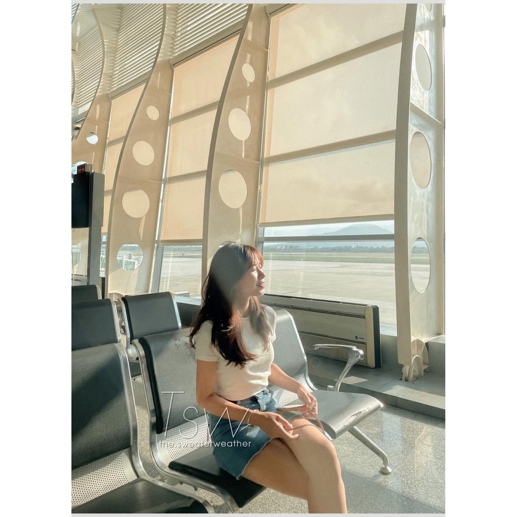 Áo basic croptop thun tăm dáng ôm cổ tròn Hàn Quốc 2 kiểu cộc/dài tay (Ảnh thật) | BigBuy360 - bigbuy360.vn