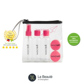 Nocibé lot 5 mini flacon de voyage - set chai lọ chiết mỹ phẩm khi đi du lịch