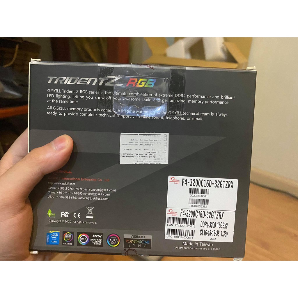 Ram máy tính Trident z RGB 2x16GB buss 3200 | BigBuy360 - bigbuy360.vn