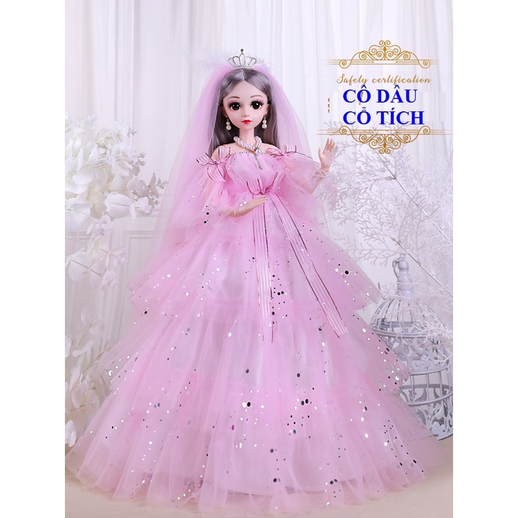 Búp bê Barbie cô dâu 60 cm  đồ chơi-Hộp quà sang trọng cho bé