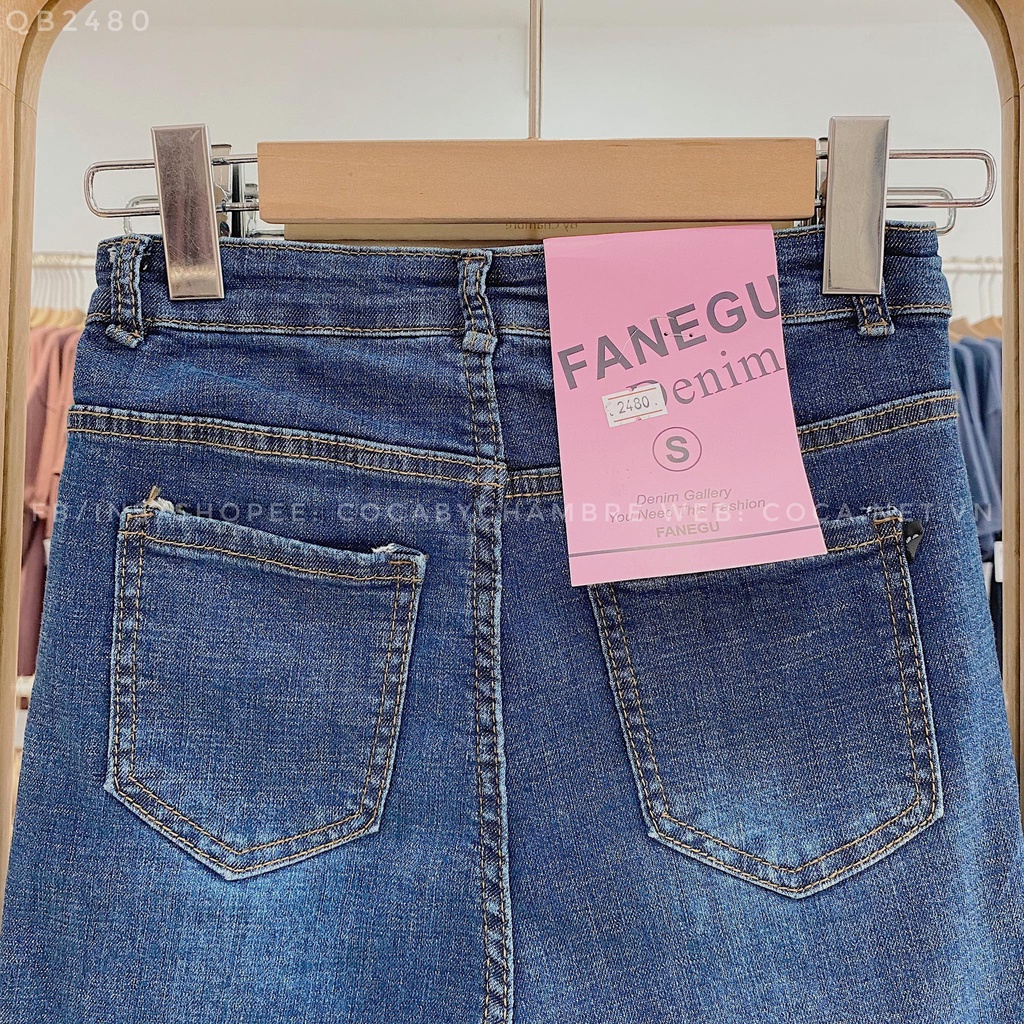 [QB2480] Quần jeans loe rách co giãn mã 2480 (Có sẵn/Ảnh thật)